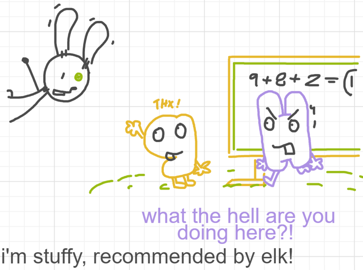 A panel from What's The Point, episode five of the Board Boards object show by Furretwalk/WalkingFurret.